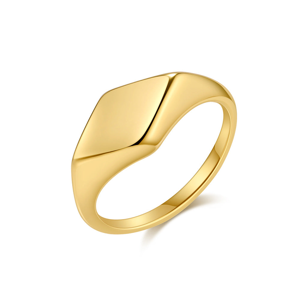 Wholesale Simple diamond geometric high-end design ring